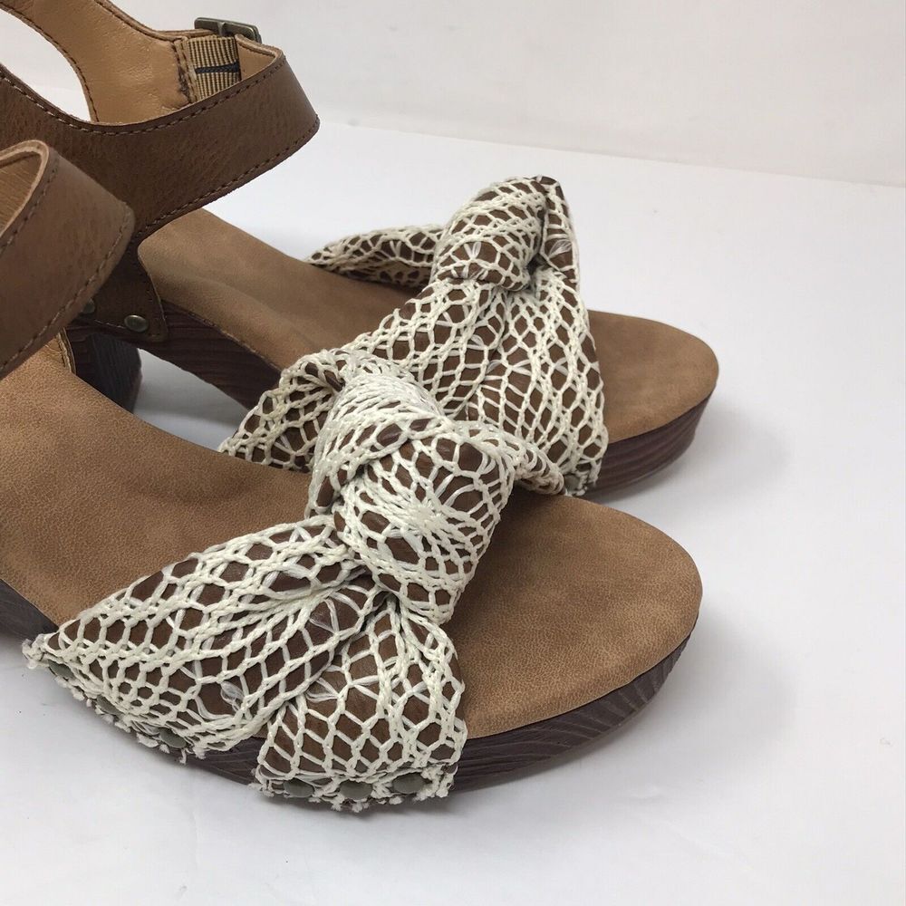 Kork Ease Natalia Women’s Slingback Sandals Platform Block Heel Crochet Size 8M - Picture 3 of 10